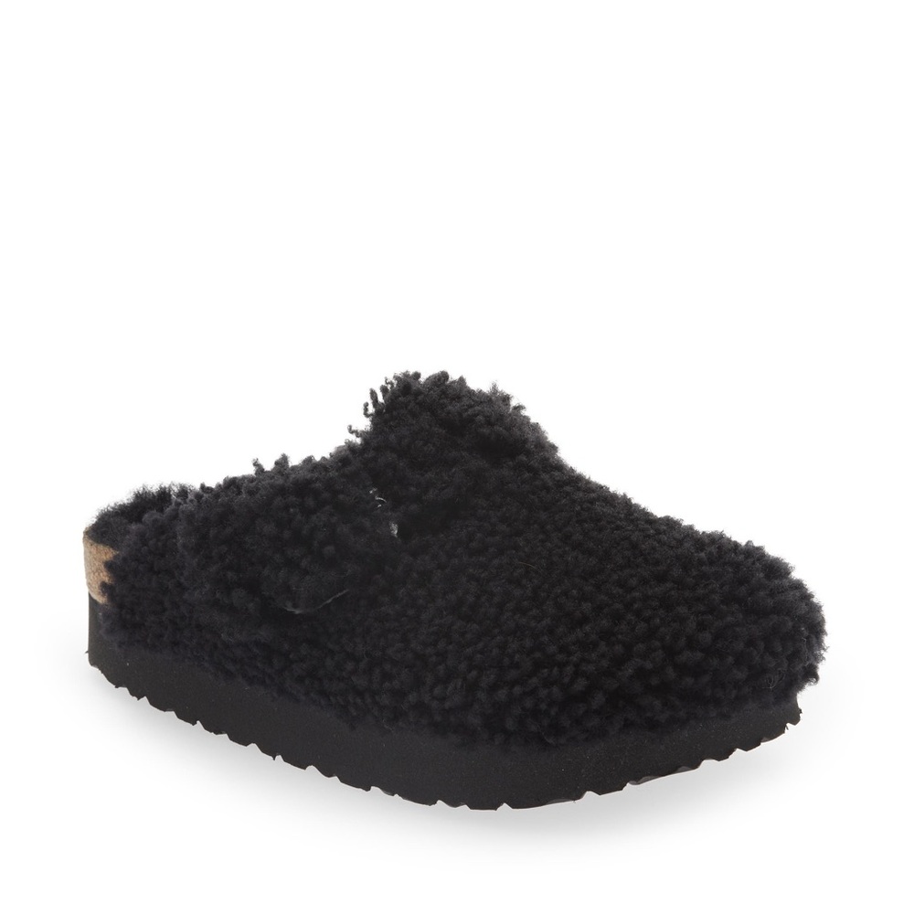 Papillio by Birkenstock Boston Big Buckle Genuine Shearling Clog